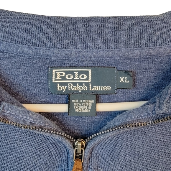 Polo by Ralph Lauren Blue Long Sleeve Pull Over Sweater Vintage Y2K Men's XL - Picture 3 of 11